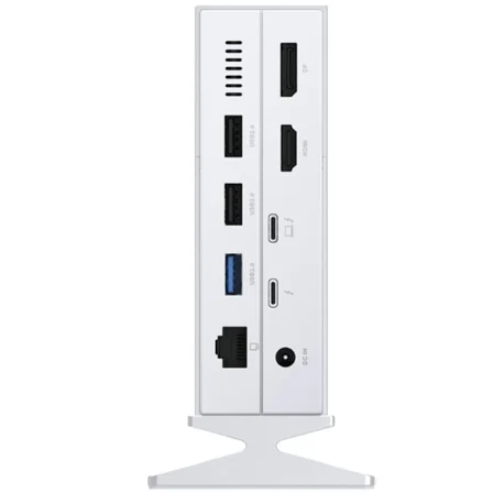 D-Link Docking Station Thunderbolt 4 DUF-E01 14 en 1, 5xUSB, 2xUSB-C, 2xThunderbolt, DisplayPort, HDMI 4K, RJ45, Jack 3.5 mm, Lector Tarjetas, Blanco